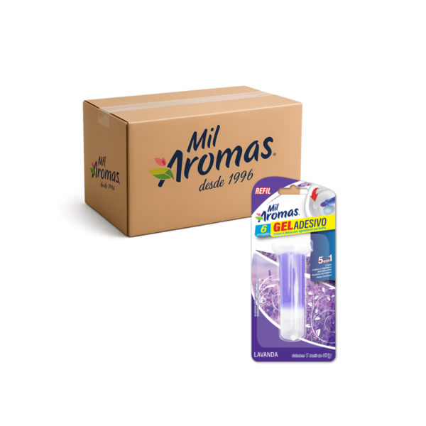 Gel Sanitário Refil 6 Aplicações Mil Aromas Lavanda Cx 24x37g (Blister)