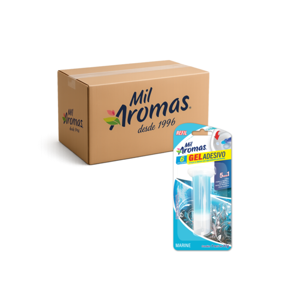 Gel Sanitário Refil 6 Aplicações Mil Aromas Marine Cx 24x37g (Blister)