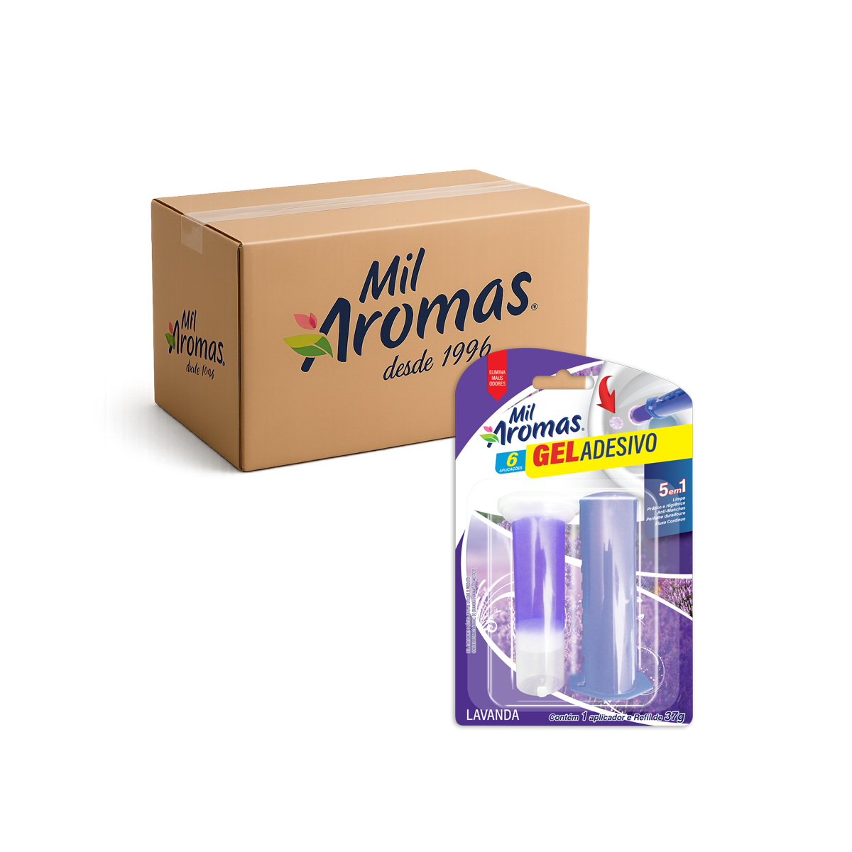 Gel Adesivo Aparelho 6 Aplicações Mil Aromas Lavanda Cx 24x37g (Blister)