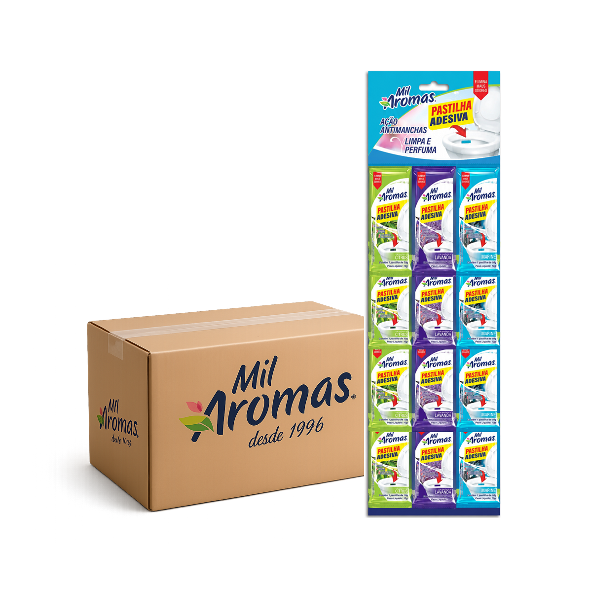 Pastilha Adesiva Mil Aromas Mista Cx 12x12x10g (Cartela)